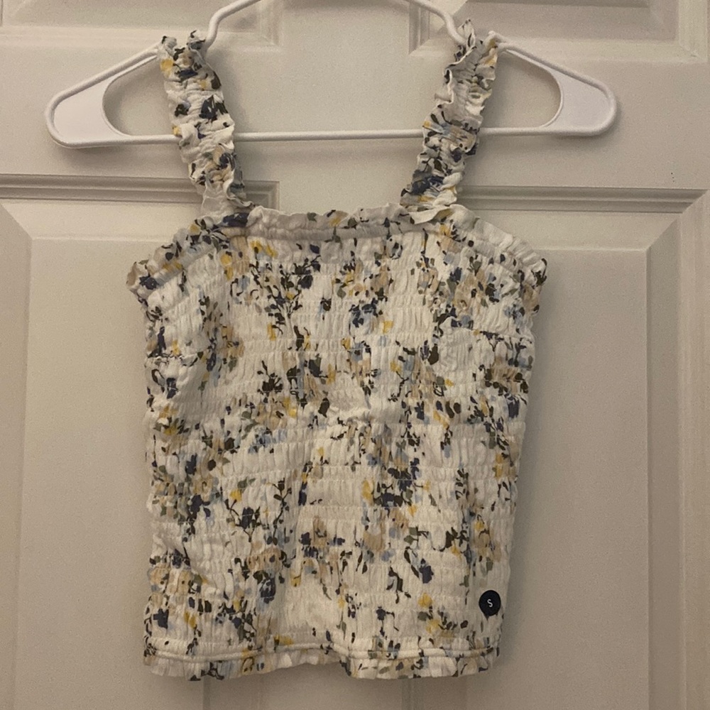 White floral crop top